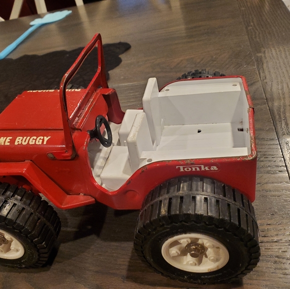 Vintage 1970’s Tonka Pressed Steel Red Big Wheel Dune Buggy Jeep 10x6 - Picture 6 of 10